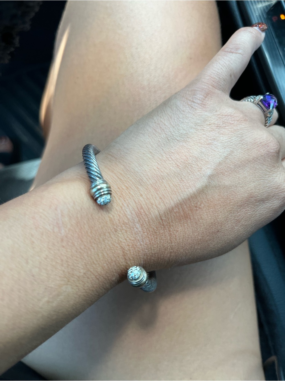 David Yurman Cable Bracelet with Diamond New-size Small
